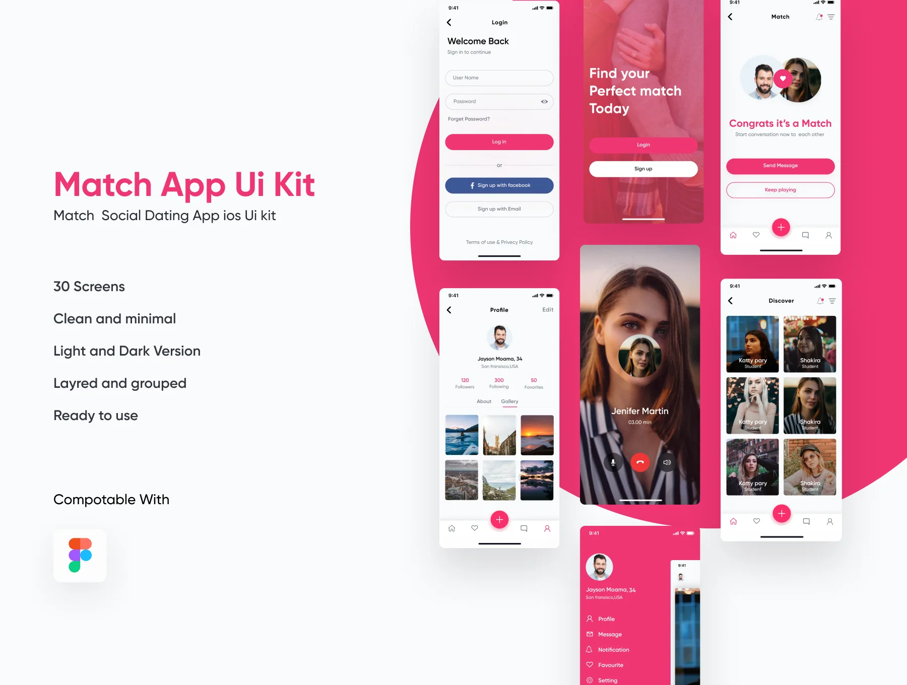 Match Dating App IOS UI Kit