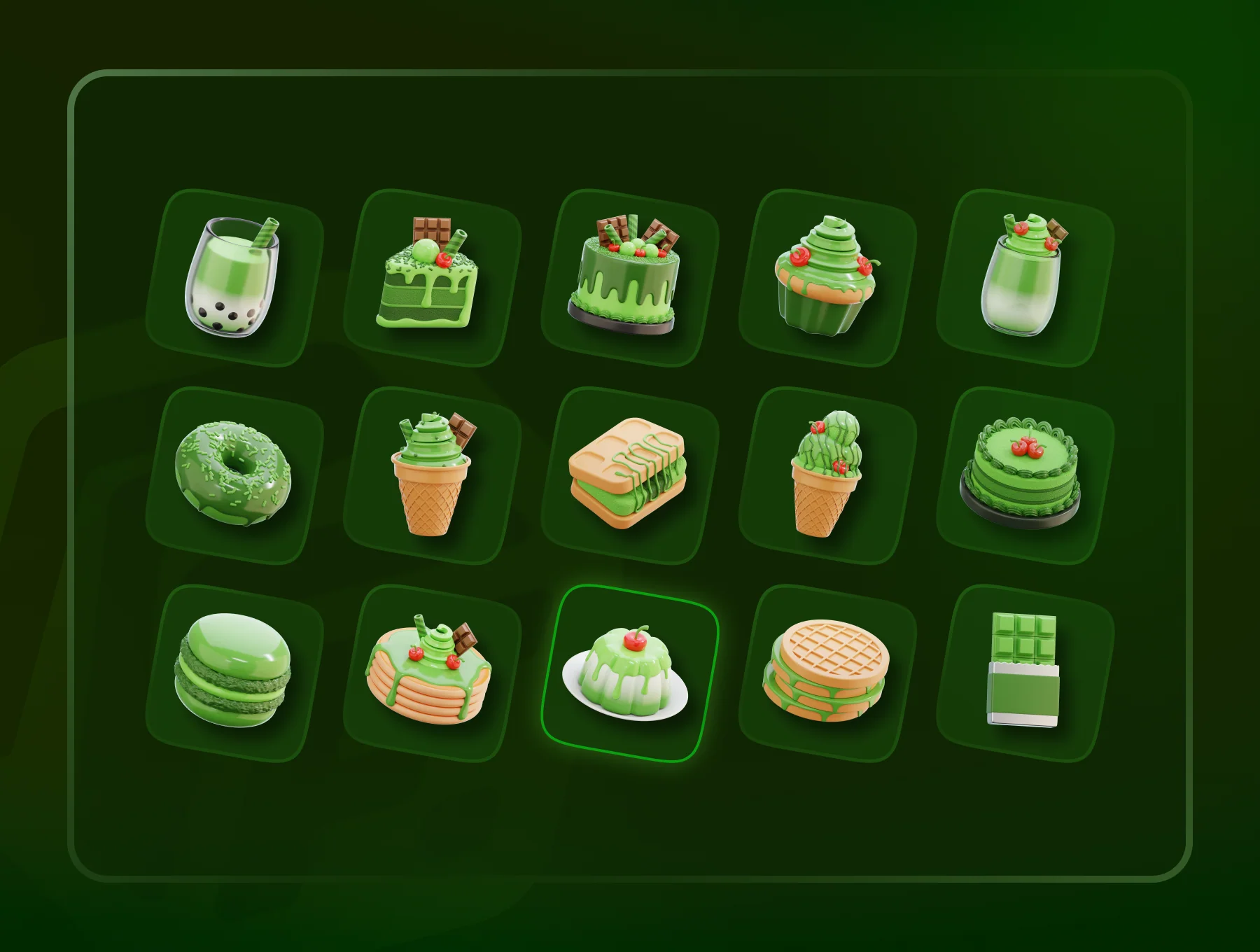 Matcha 3D Icon Set 2