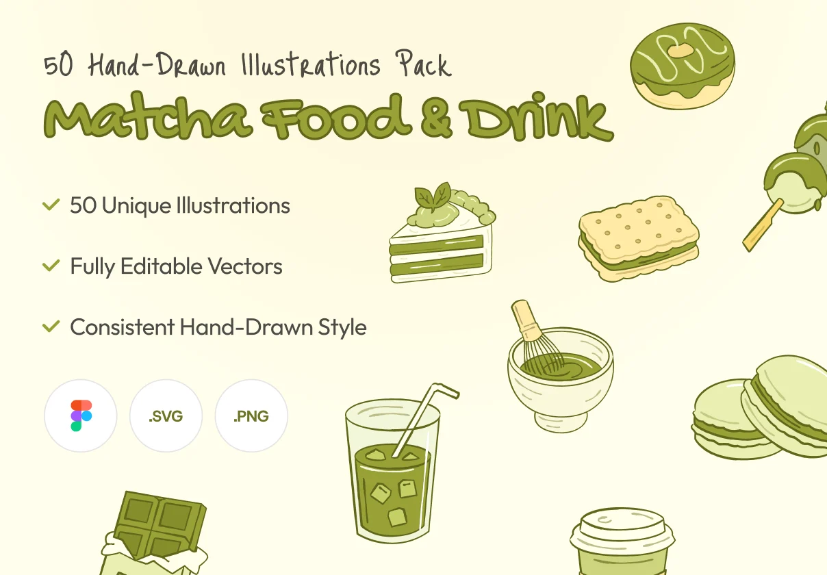 Matcha Food & Drink Illustrations