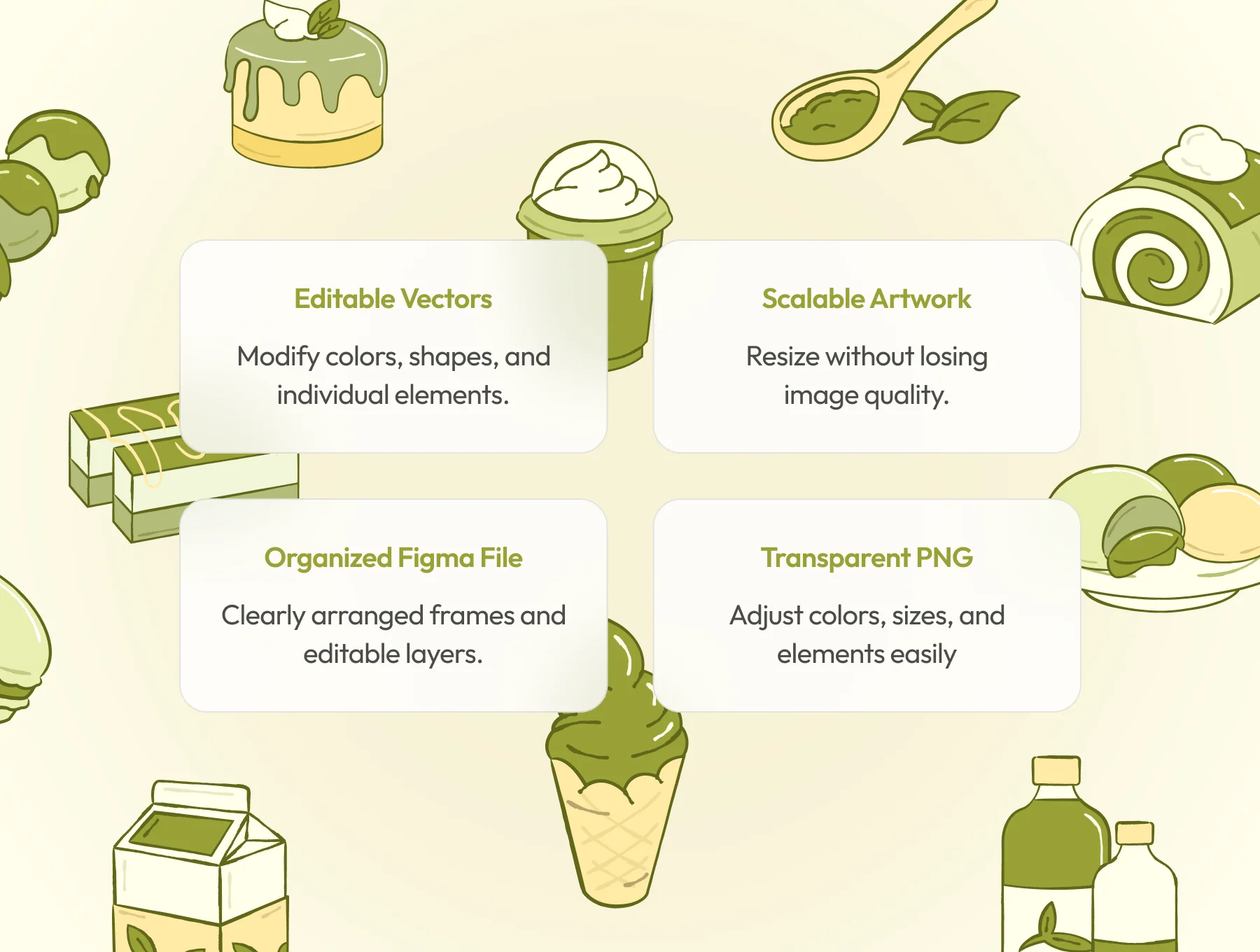 Matcha Food & Drink Illustrations 2