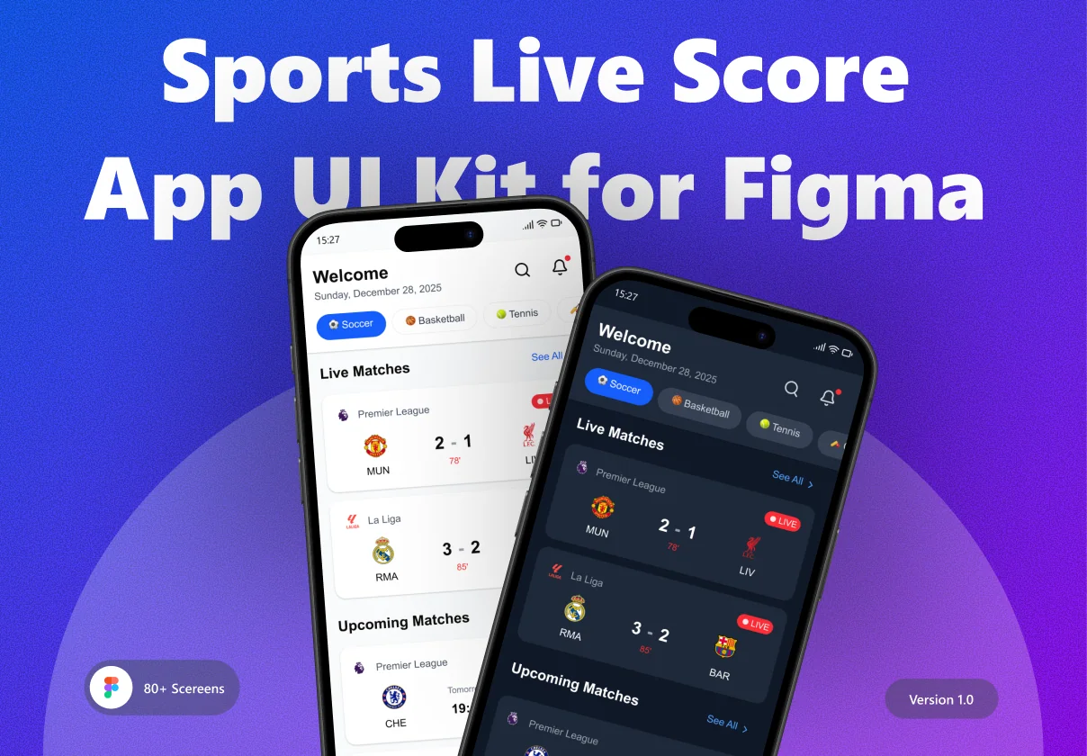 MatchDay – Sports Live Score & Streaming Mobile App UI Kit