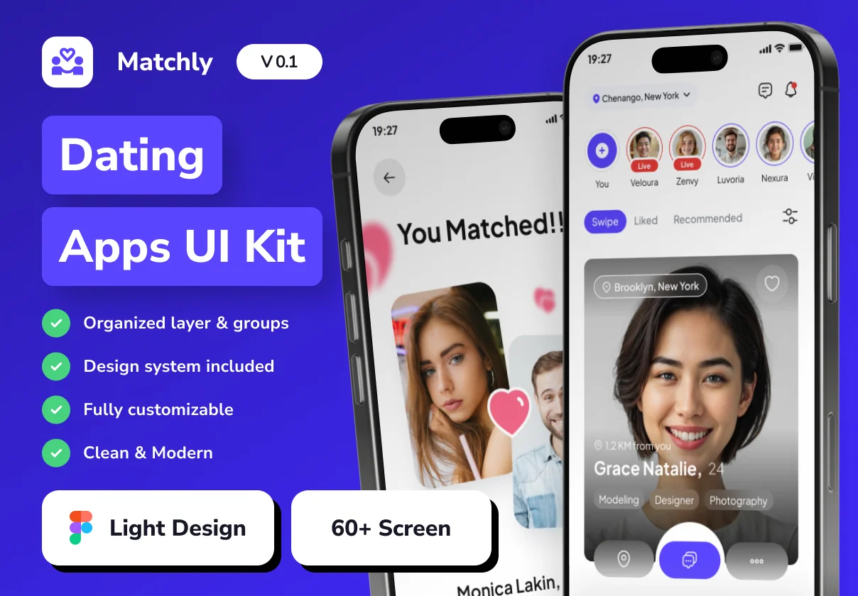 Matchly  - Dating Mobile App UI Kit