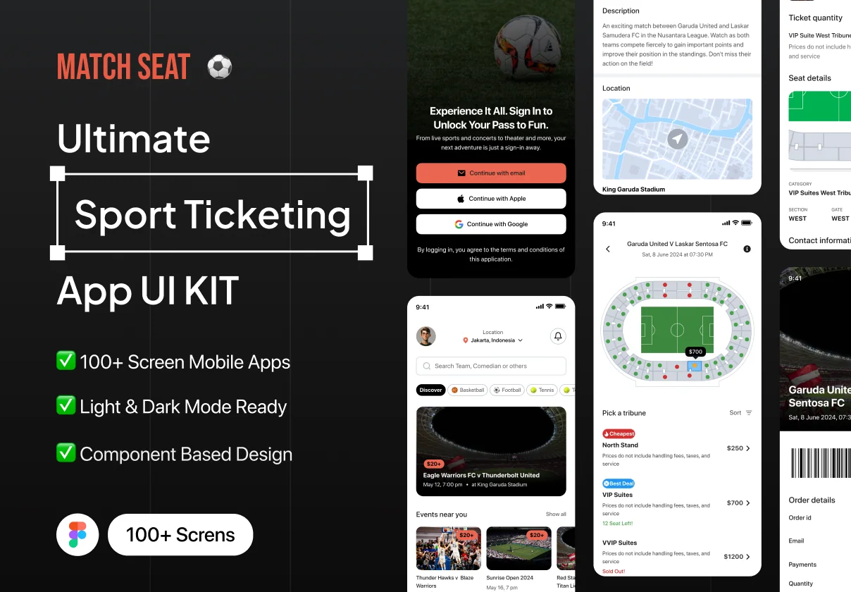 MatchSeat - Ultimate Sport Ticketing App UI KIT