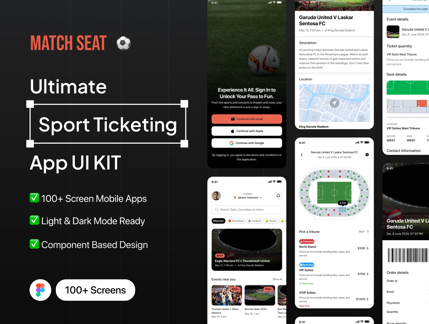 MatchSeat - Ultimate Sport Ticketing App UI KIT