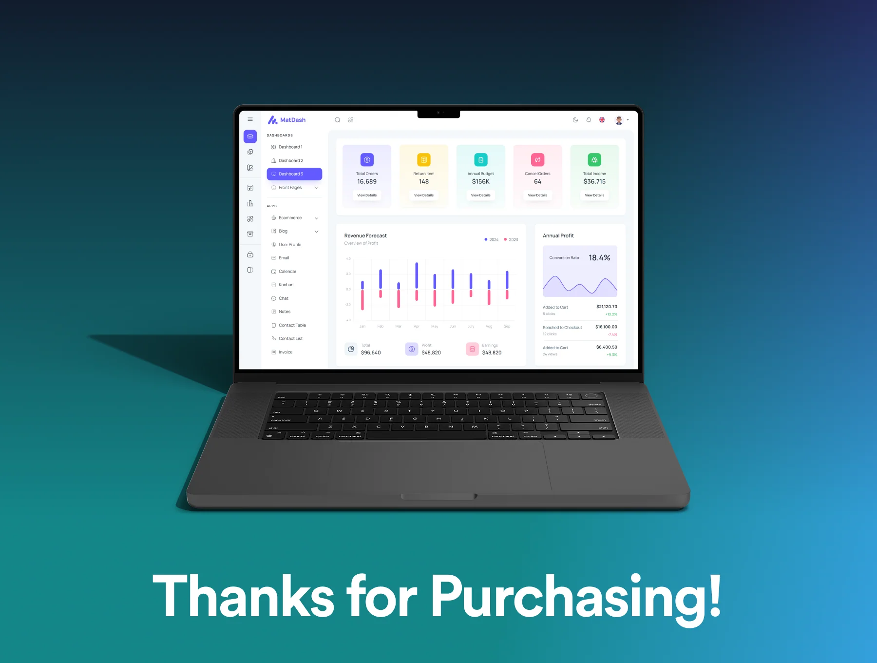MatDash NextJs Tailwind Admin Dashboard Template 4