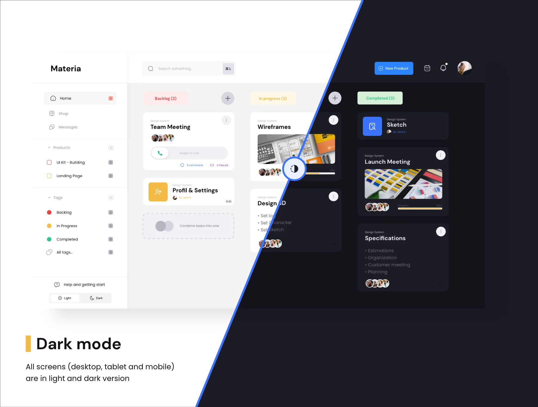 Materia | Ui Kit with Design system 3