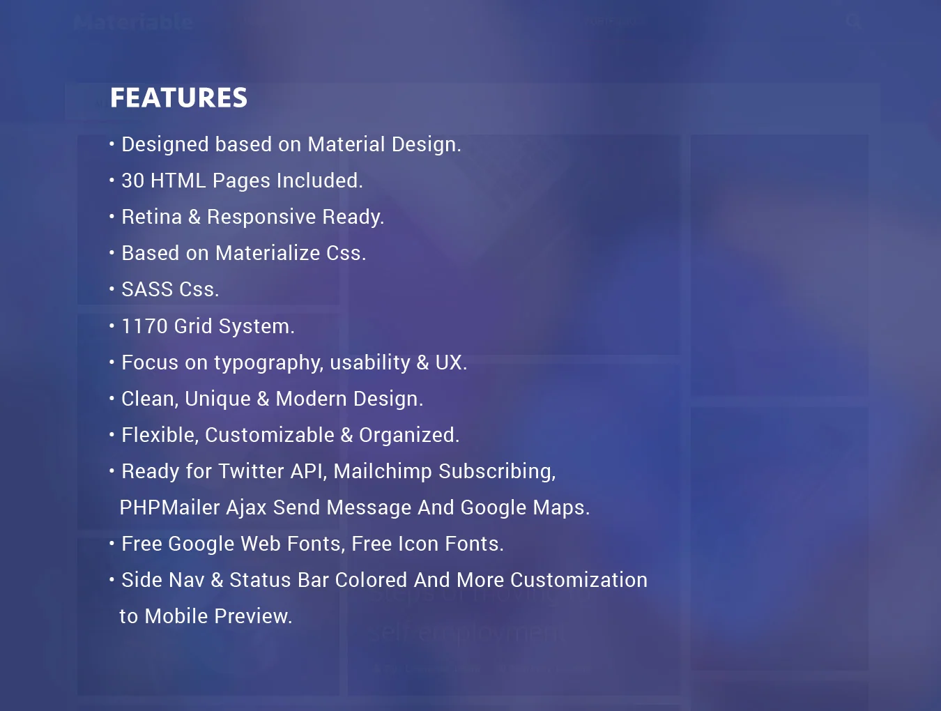 Materiable HTML Template - Material Design 2