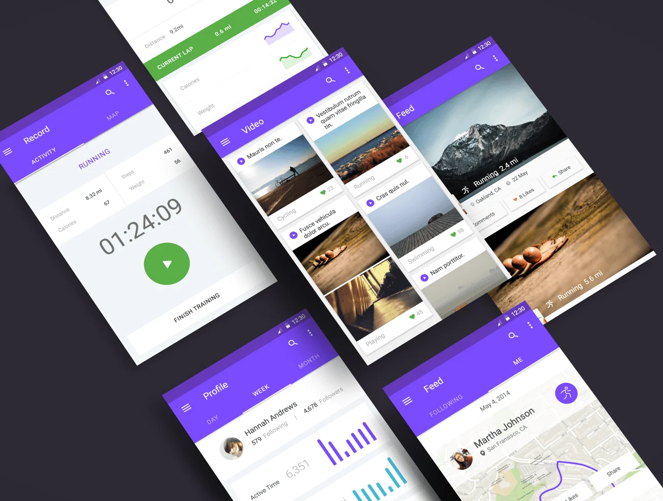 Material UI Kit: Fitness