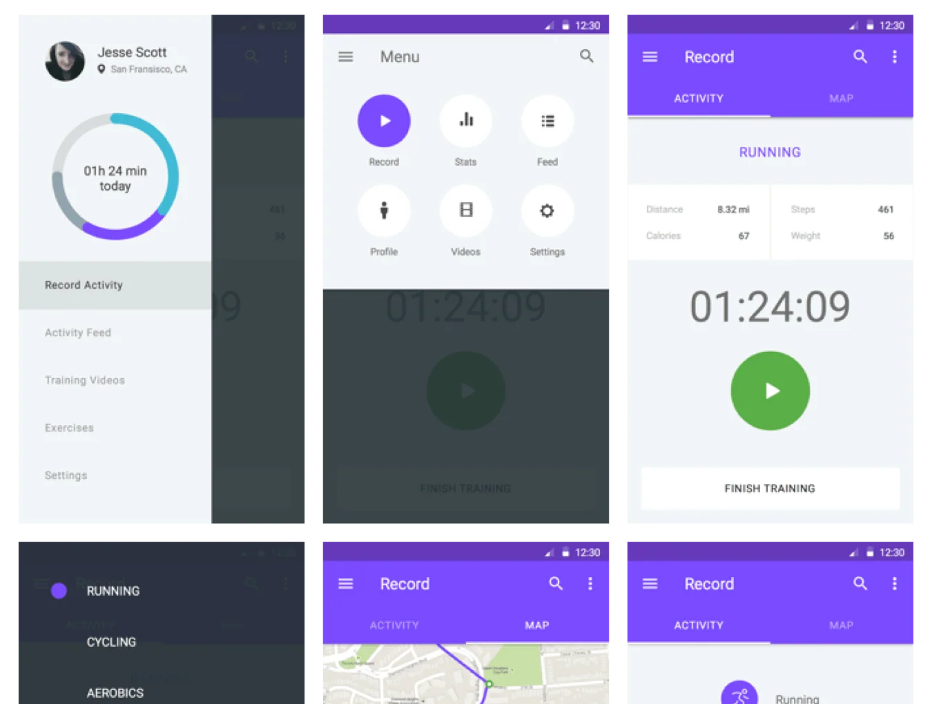 Material UI Kit: Fitness 2