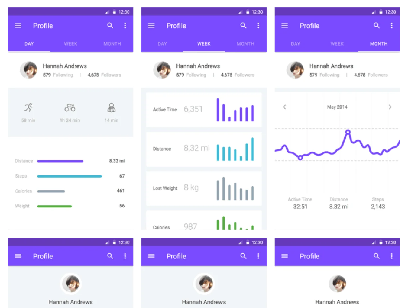 Material UI Kit: Fitness 5