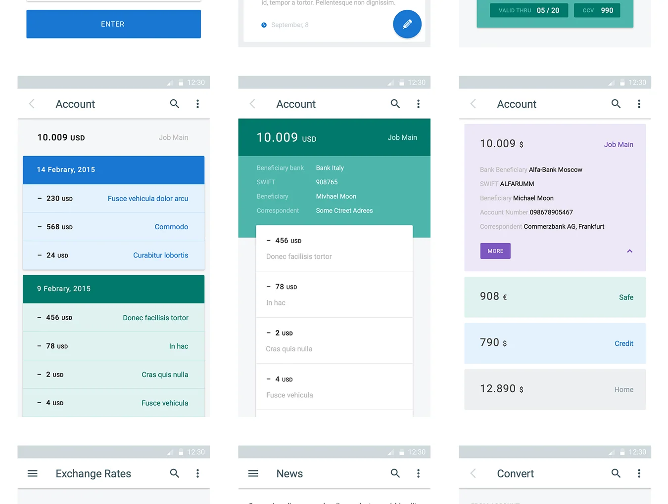 Material UI Kit: Money 5