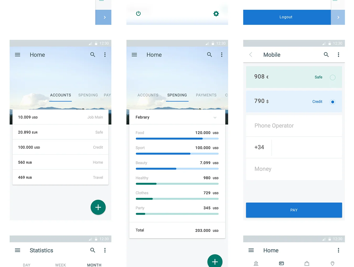 Material UI Kit: Money 6