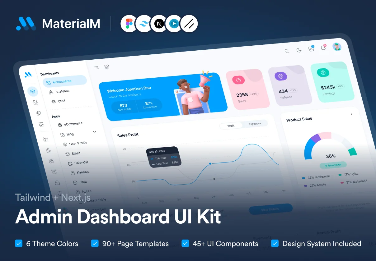 MaterialM NextJs Tailwind Admin Template