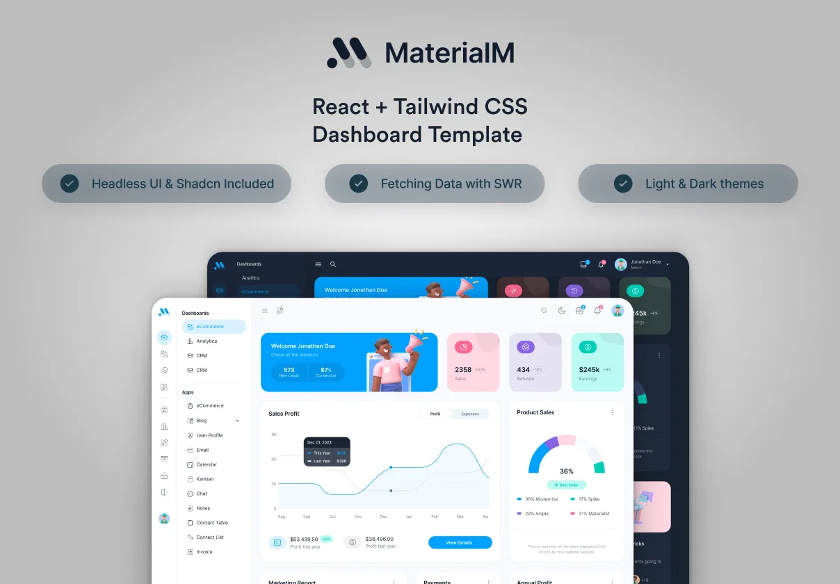 MaterialM React Tailwind Admin Template