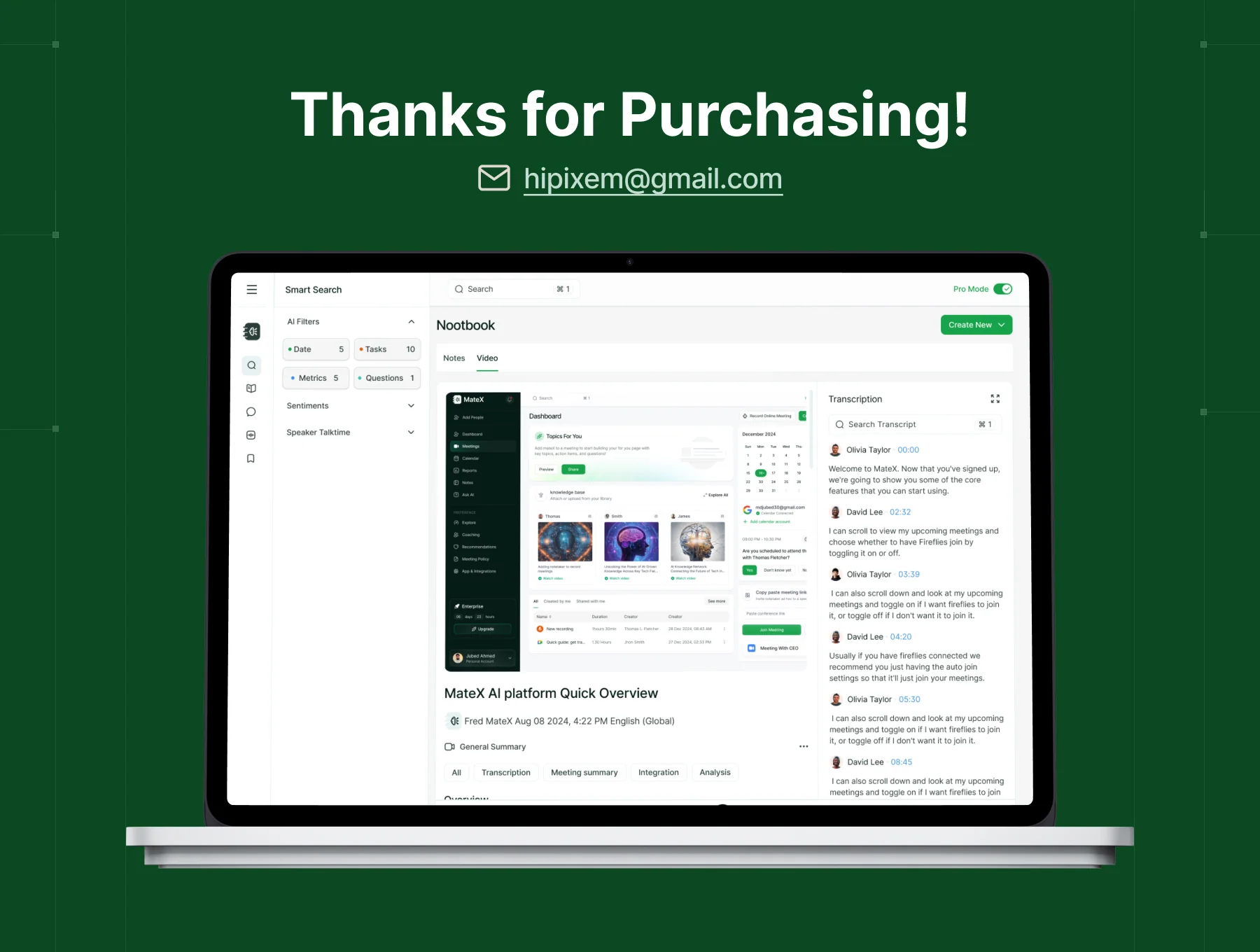 MateX - AI Meeting Assistants UI Kit 8