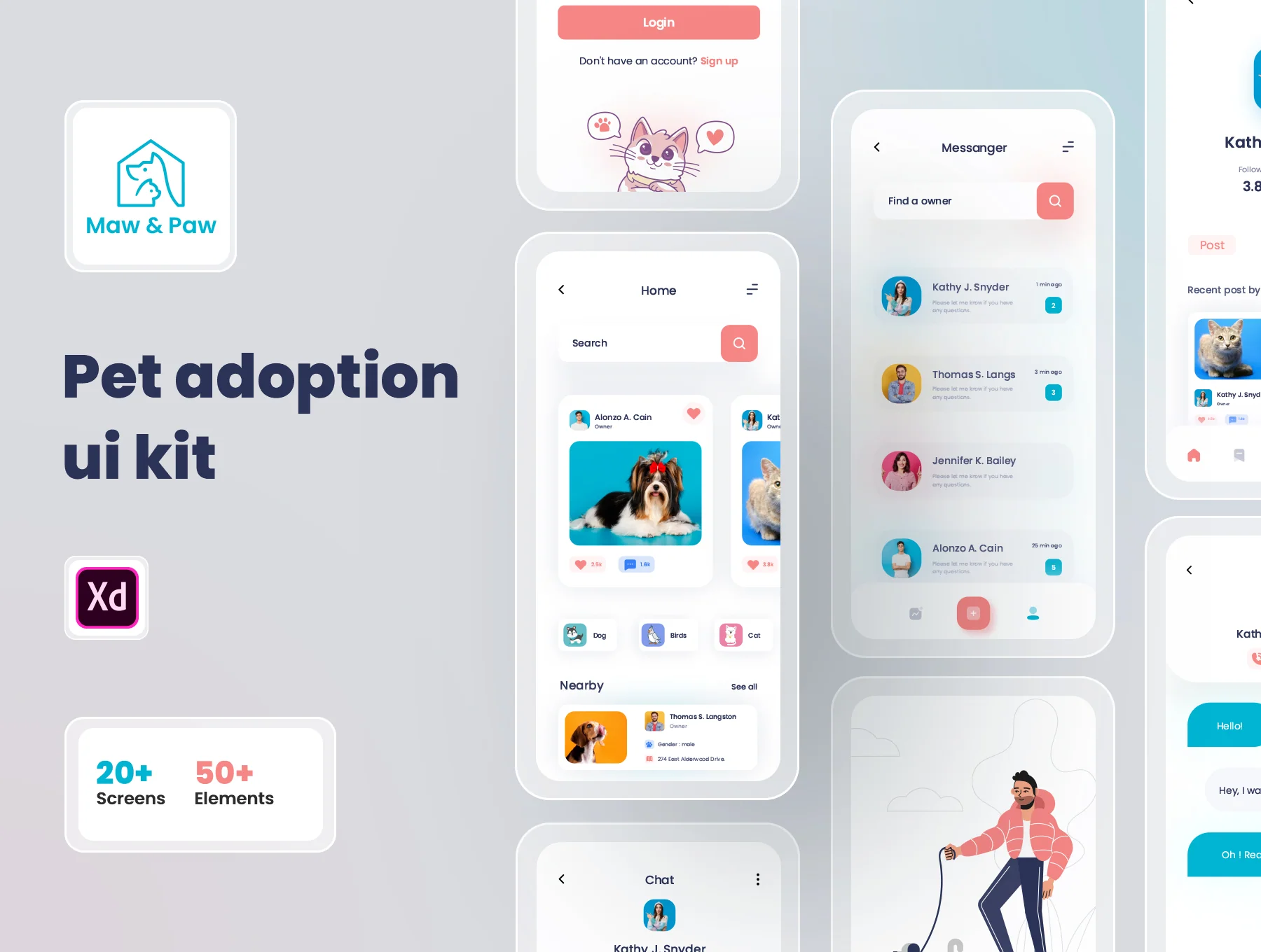 Maw & Paw Pet adoption ui kit.