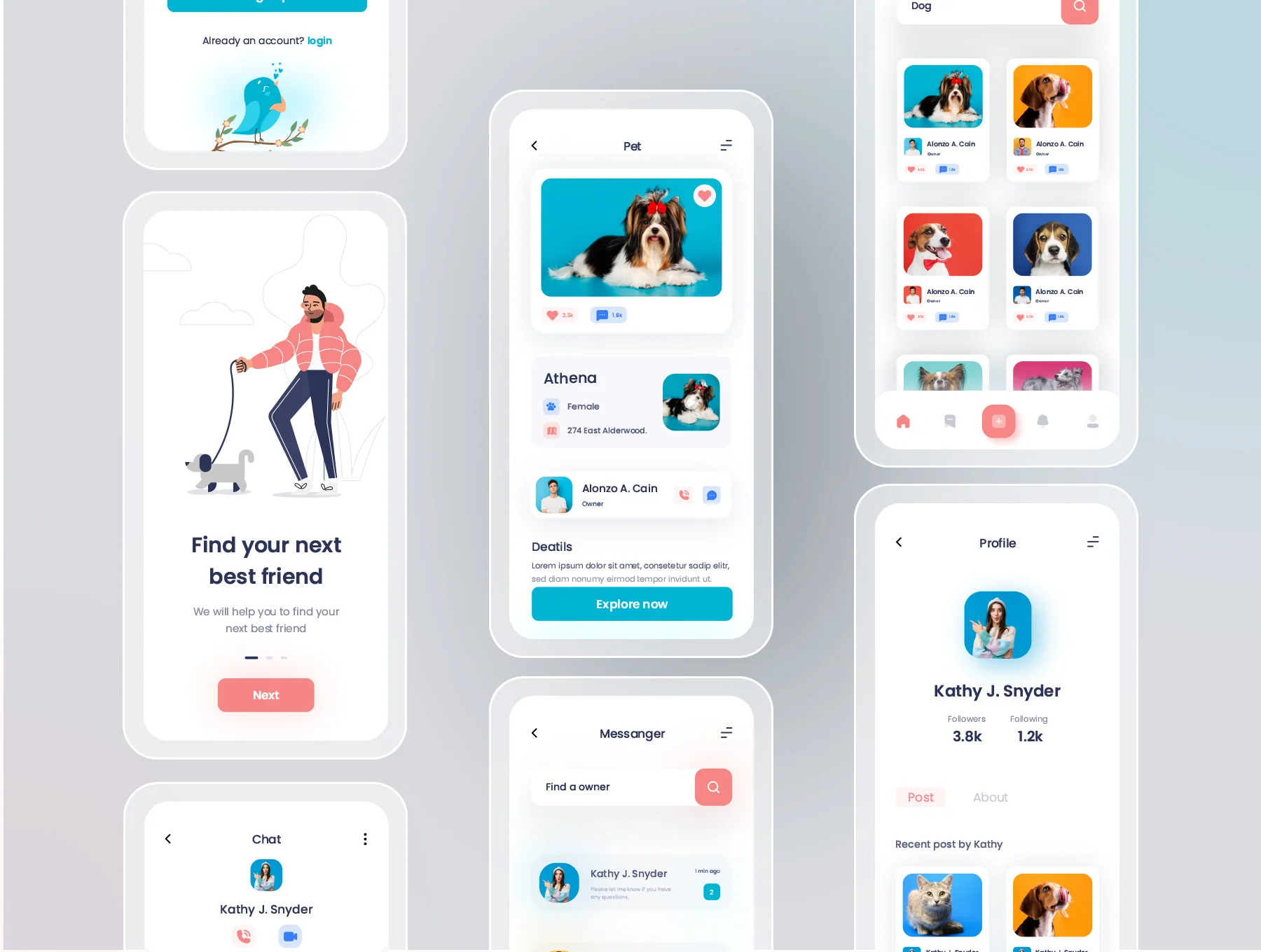 Maw & Paw Pet adoption ui kit. 2
