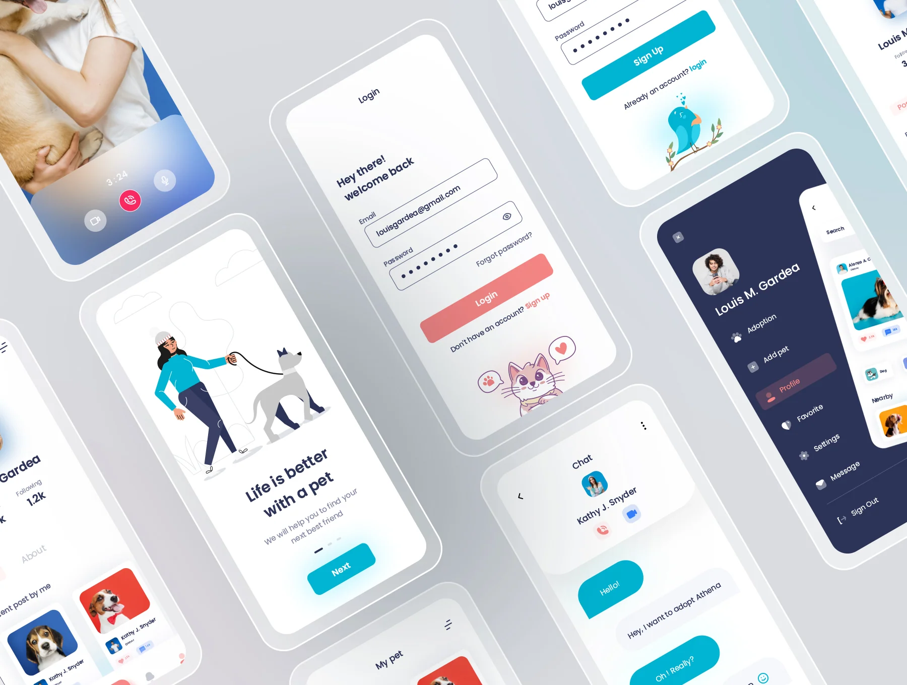 Maw & Paw Pet adoption ui kit. 4