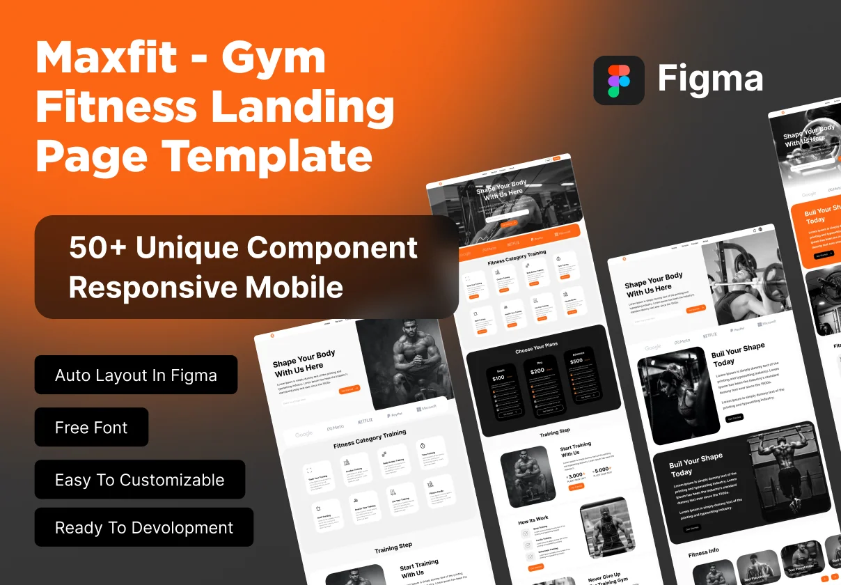 Maxfit - Gym Fitness Landing Page Template Ui Kit