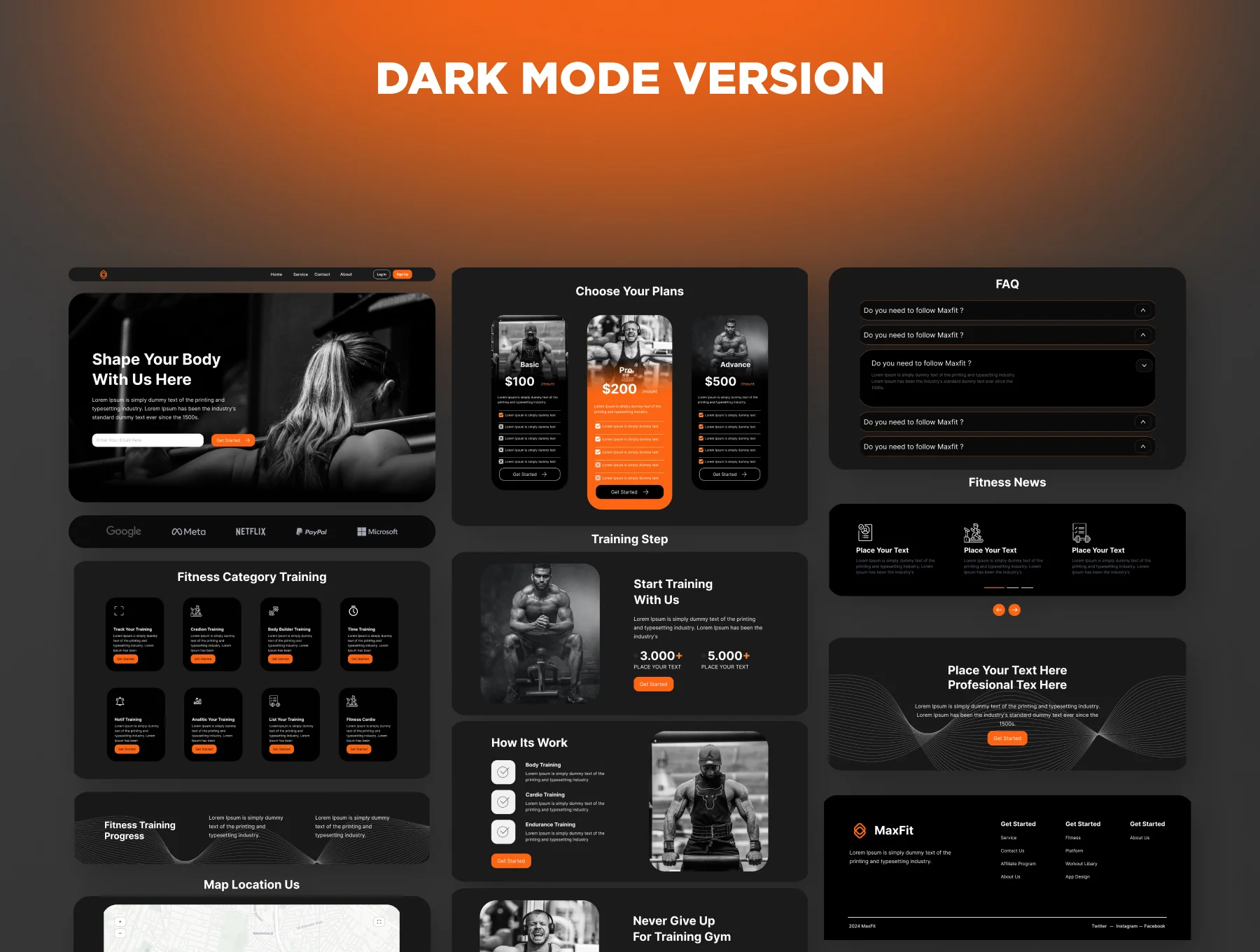 Maxfit - Gym Fitness Landing Page Template Ui Kit 2