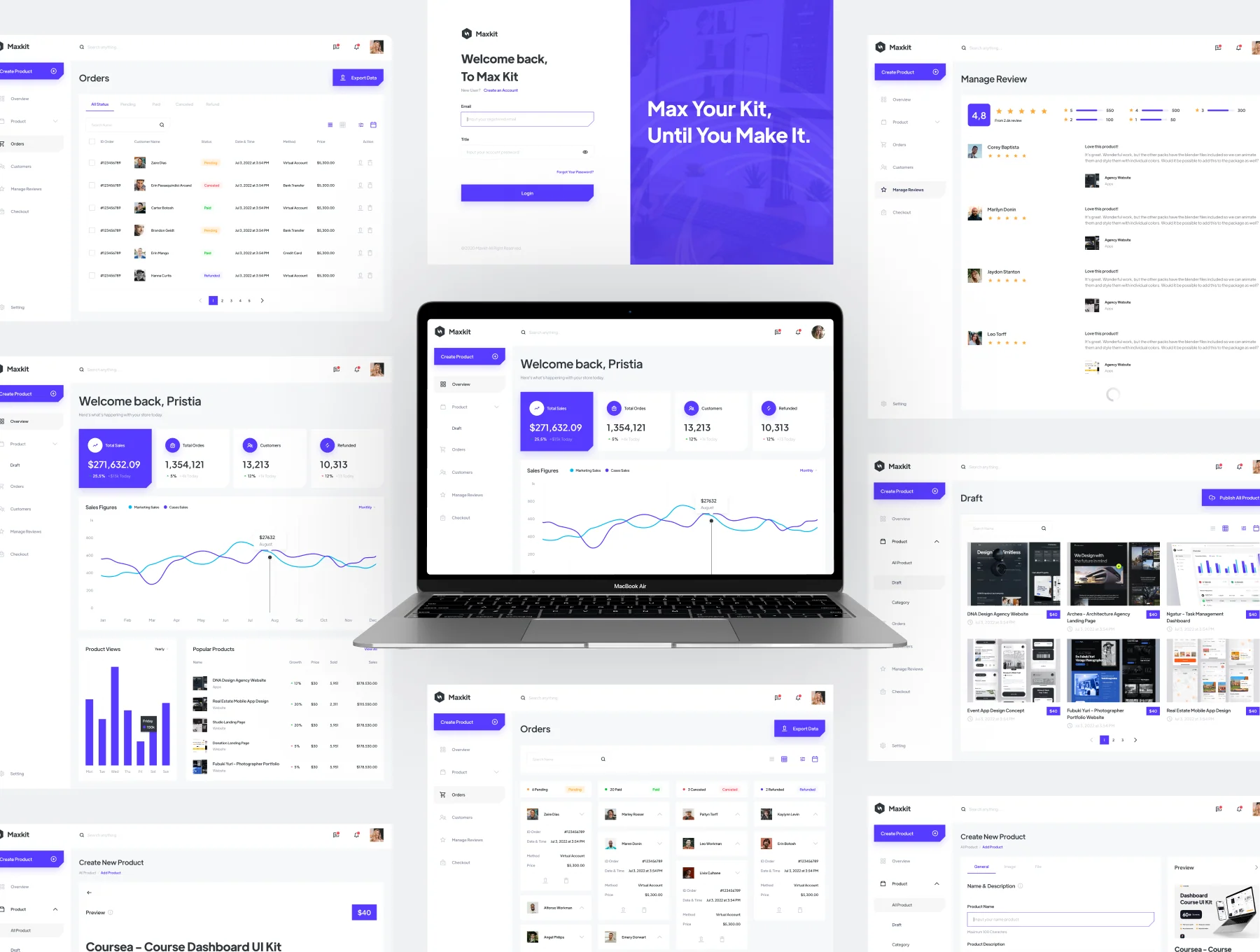 Maxkit - Marketplace Dashboard UI Kit 3