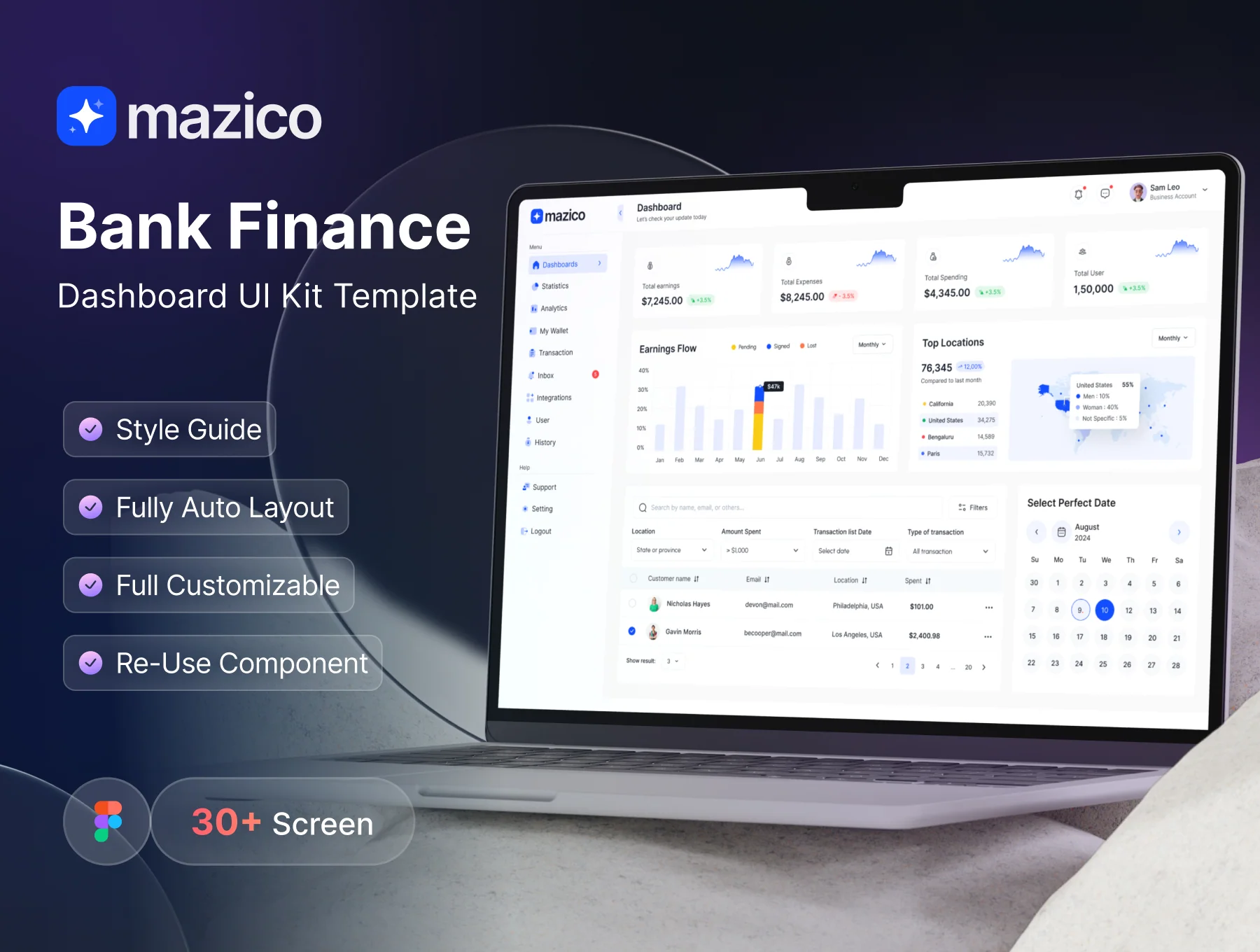 mazico - Finance Dashboard UI Kit