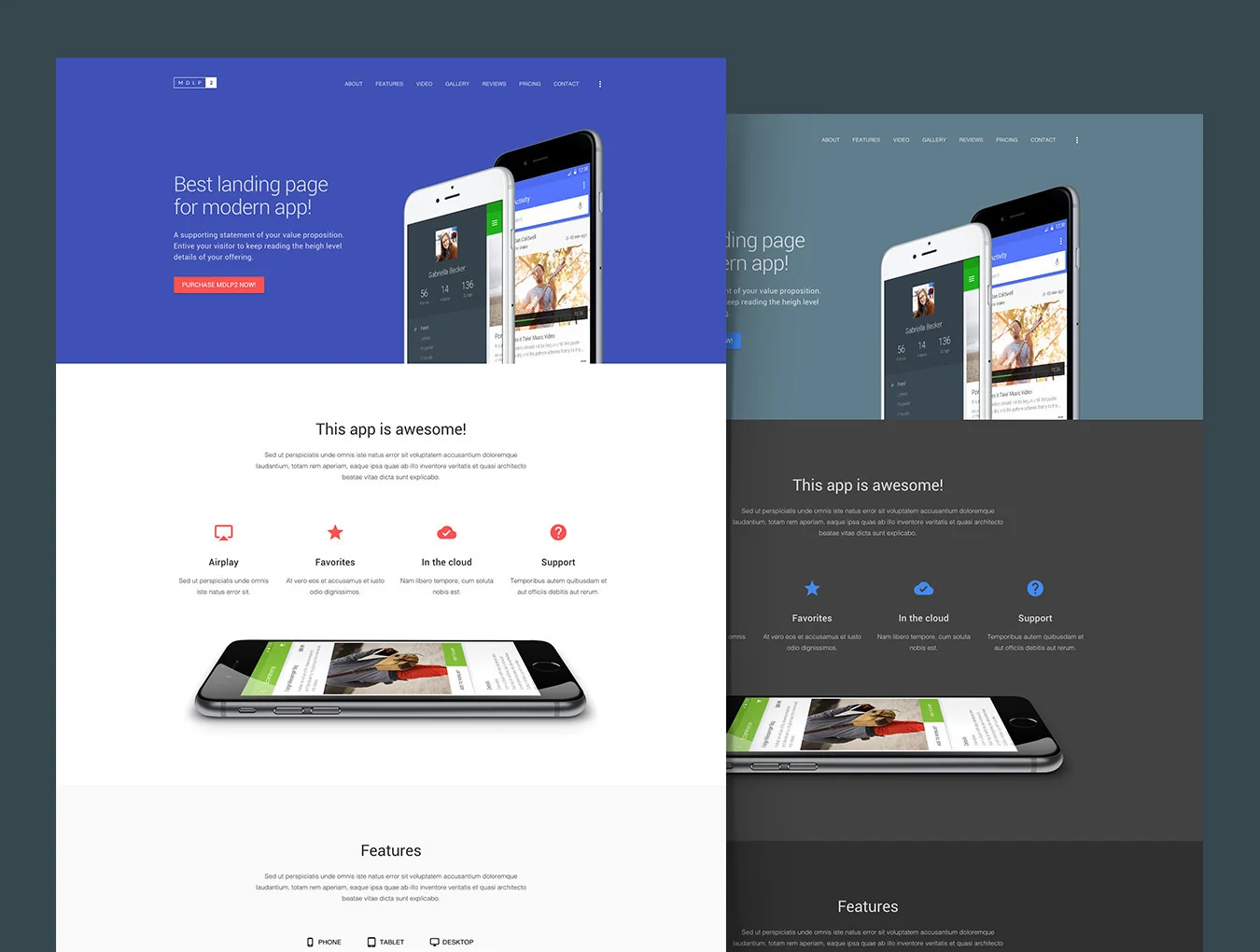 Material Design Landing Page 2