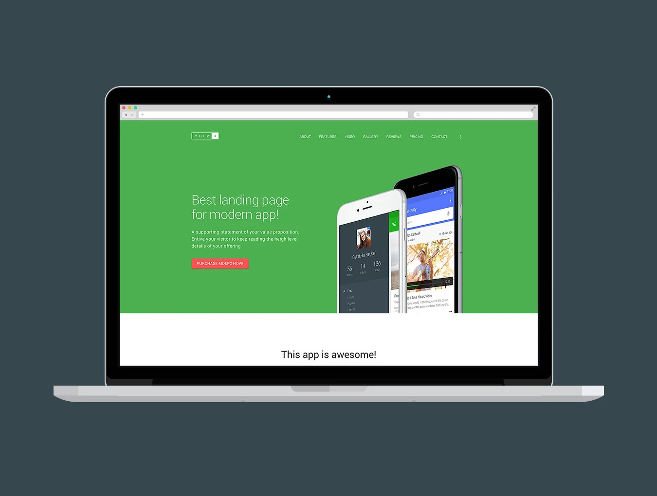 Material Design Landing Page 2 3