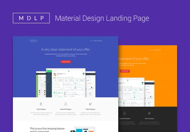 Material Design Landing Page