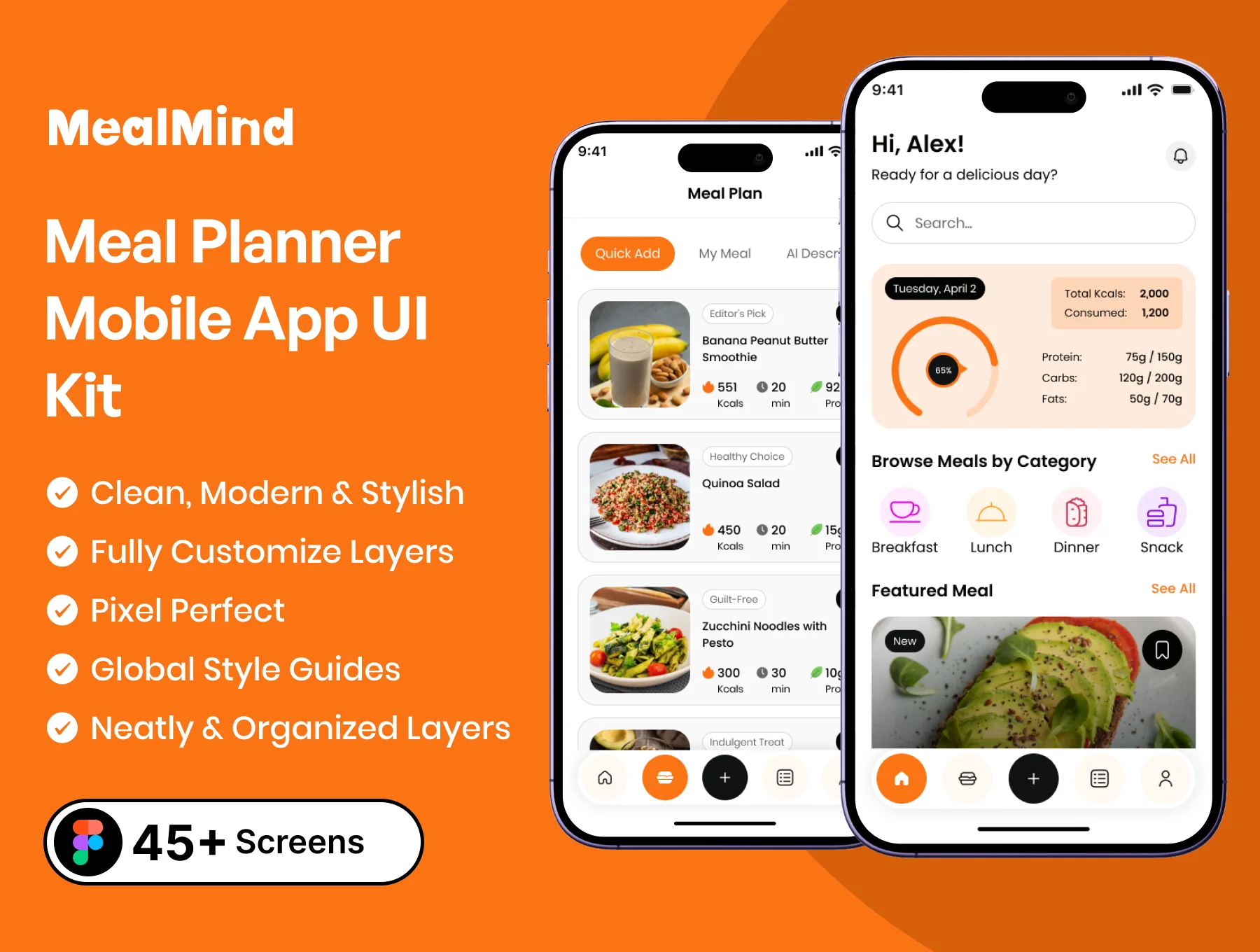 Meal Planner Mobile App UI Kit