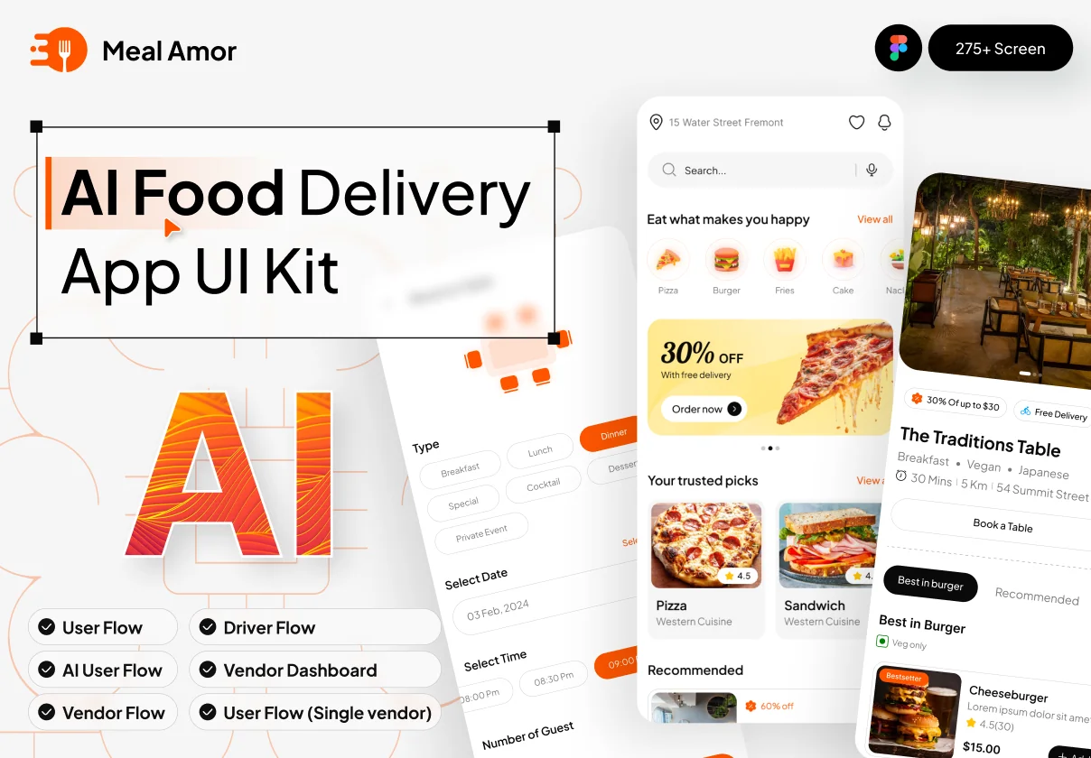 MealAmor: AI Food Delivery App UIKIT
