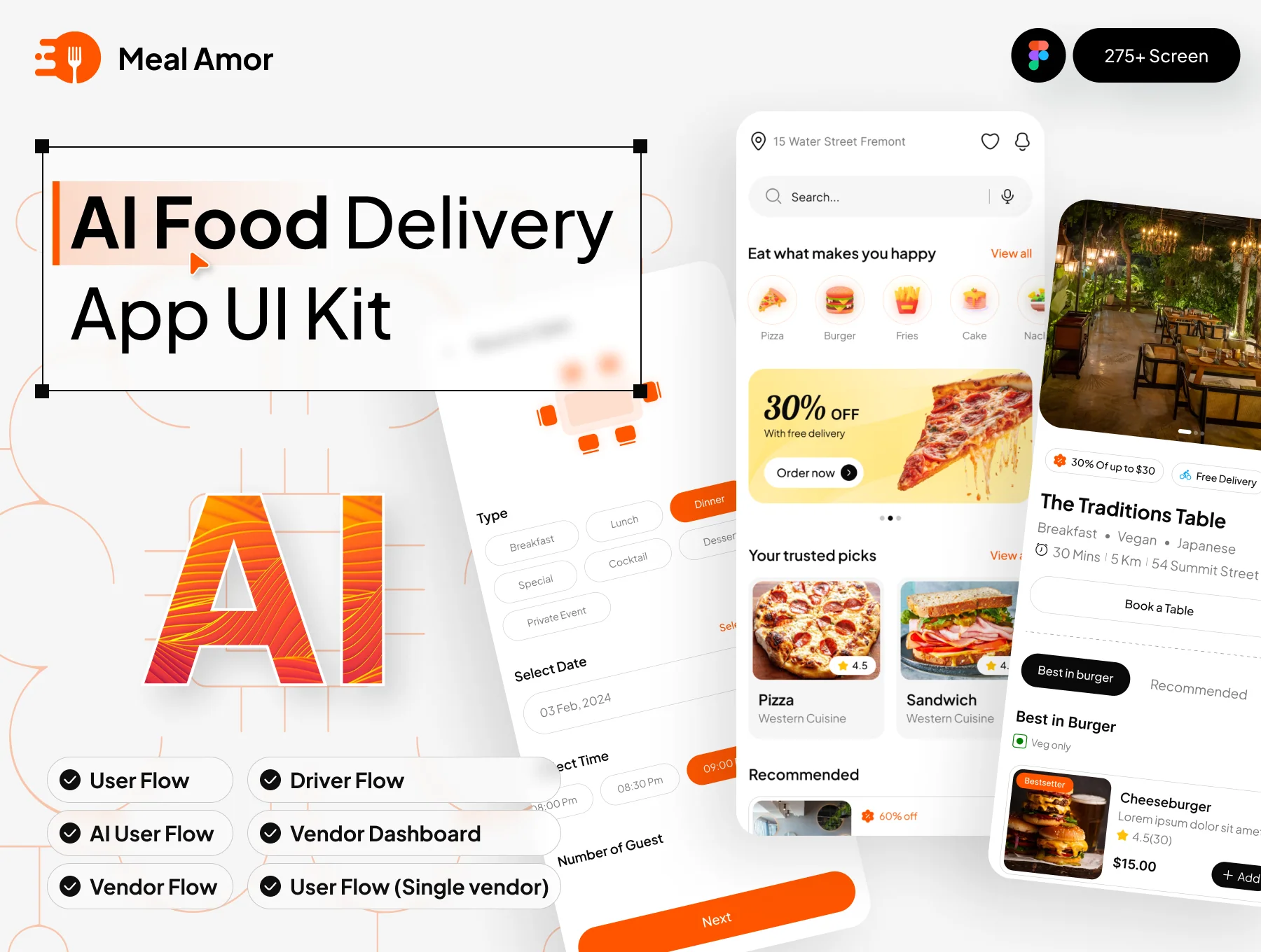 MealAmor: AI Food Delivery App UIKIT