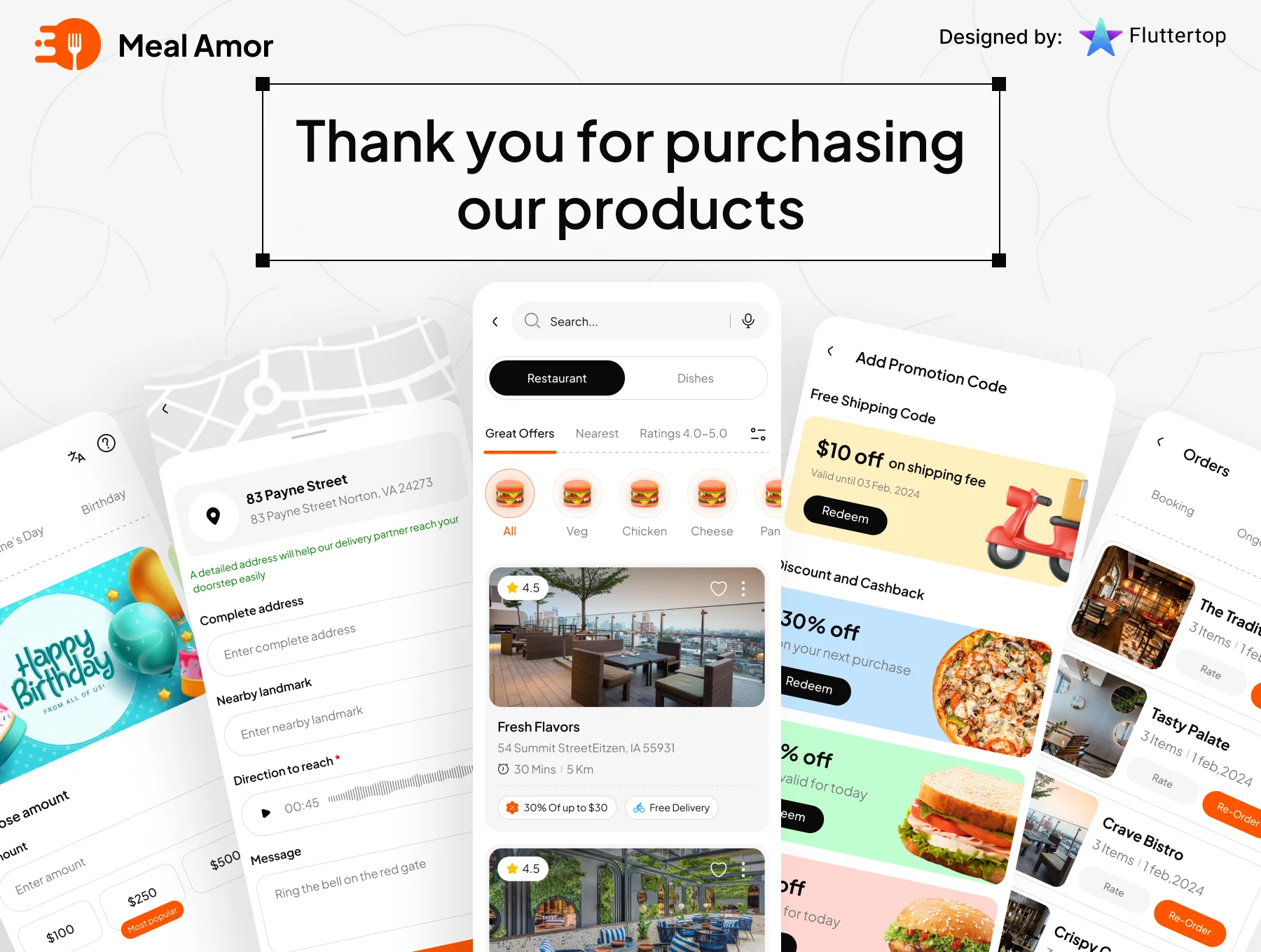 MealAmor: AI Food Delivery App UIKIT 8