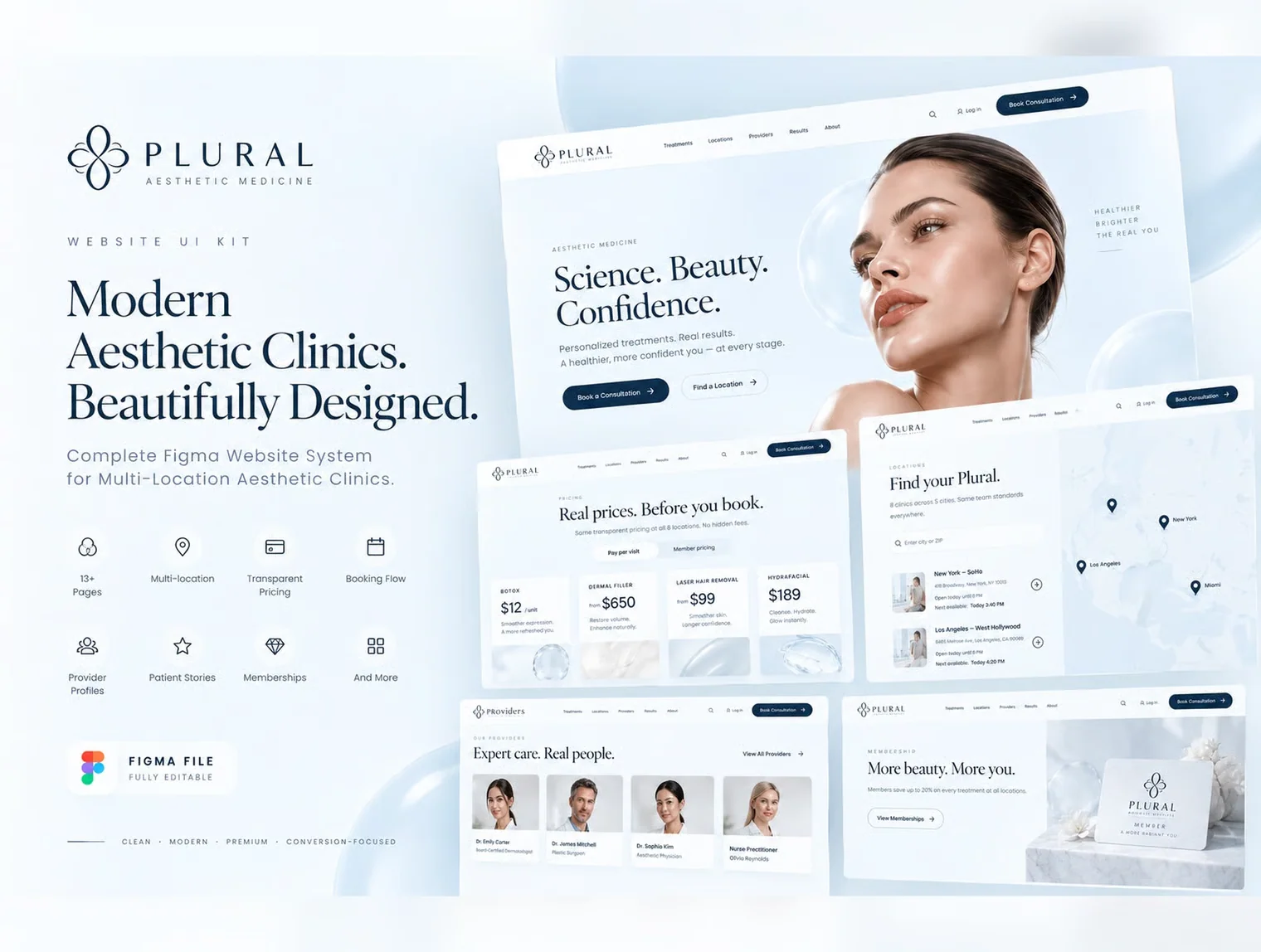 Med Spa Website Template — Plural Figma Kit for Aesthetic Clinics 4