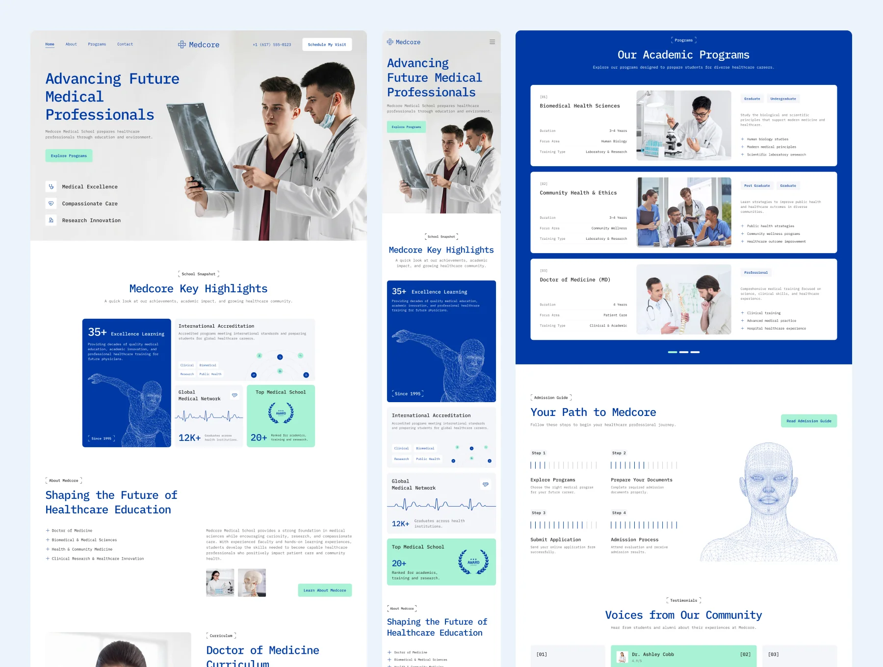 Medcore – Medical School Website UI Figma Template