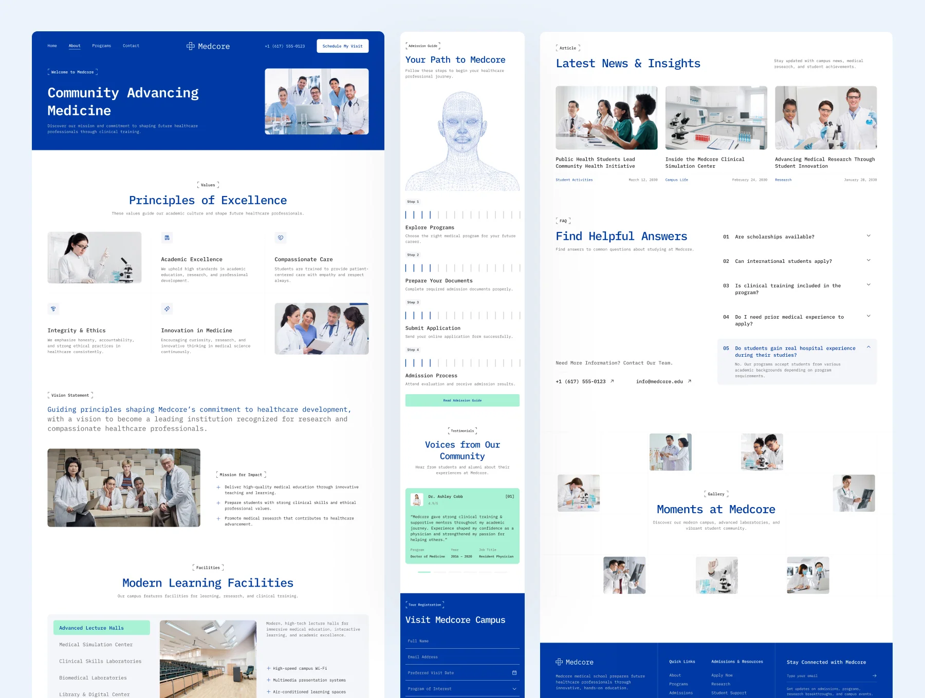 Medcore – Medical School Website UI Figma Template 2