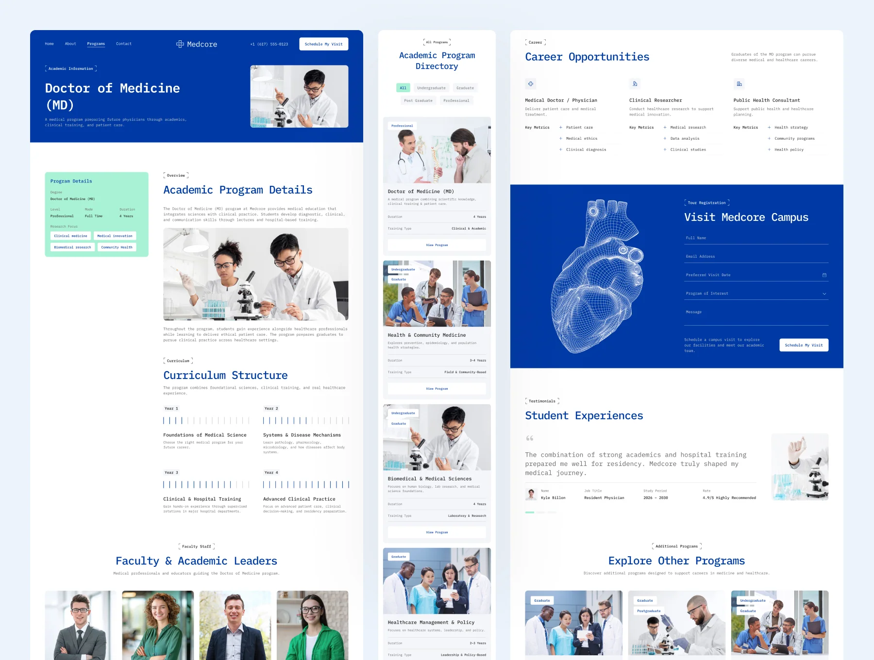 Medcore – Medical School Website UI Figma Template 4