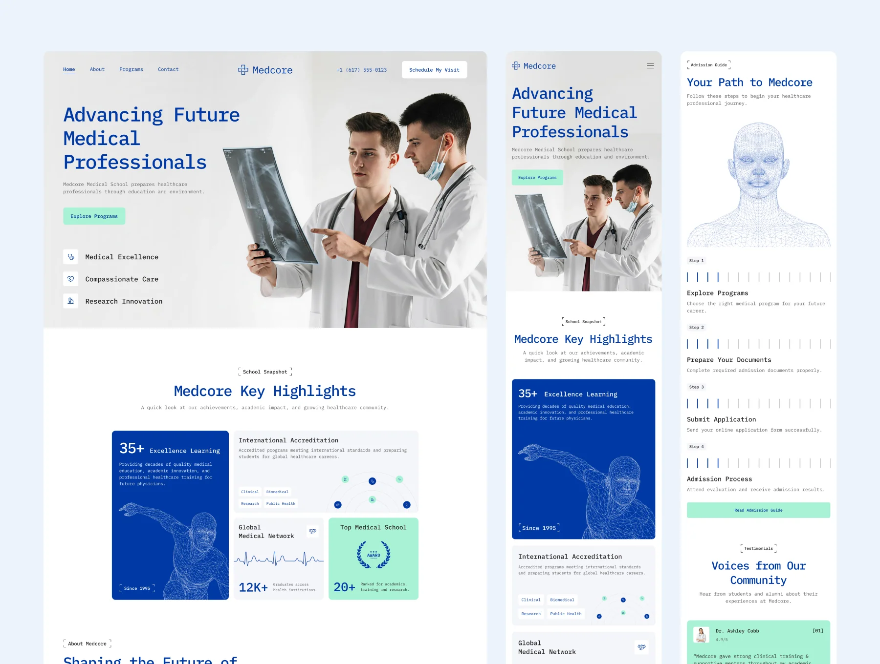 Medcore – Medical School Website UI Figma Template 6