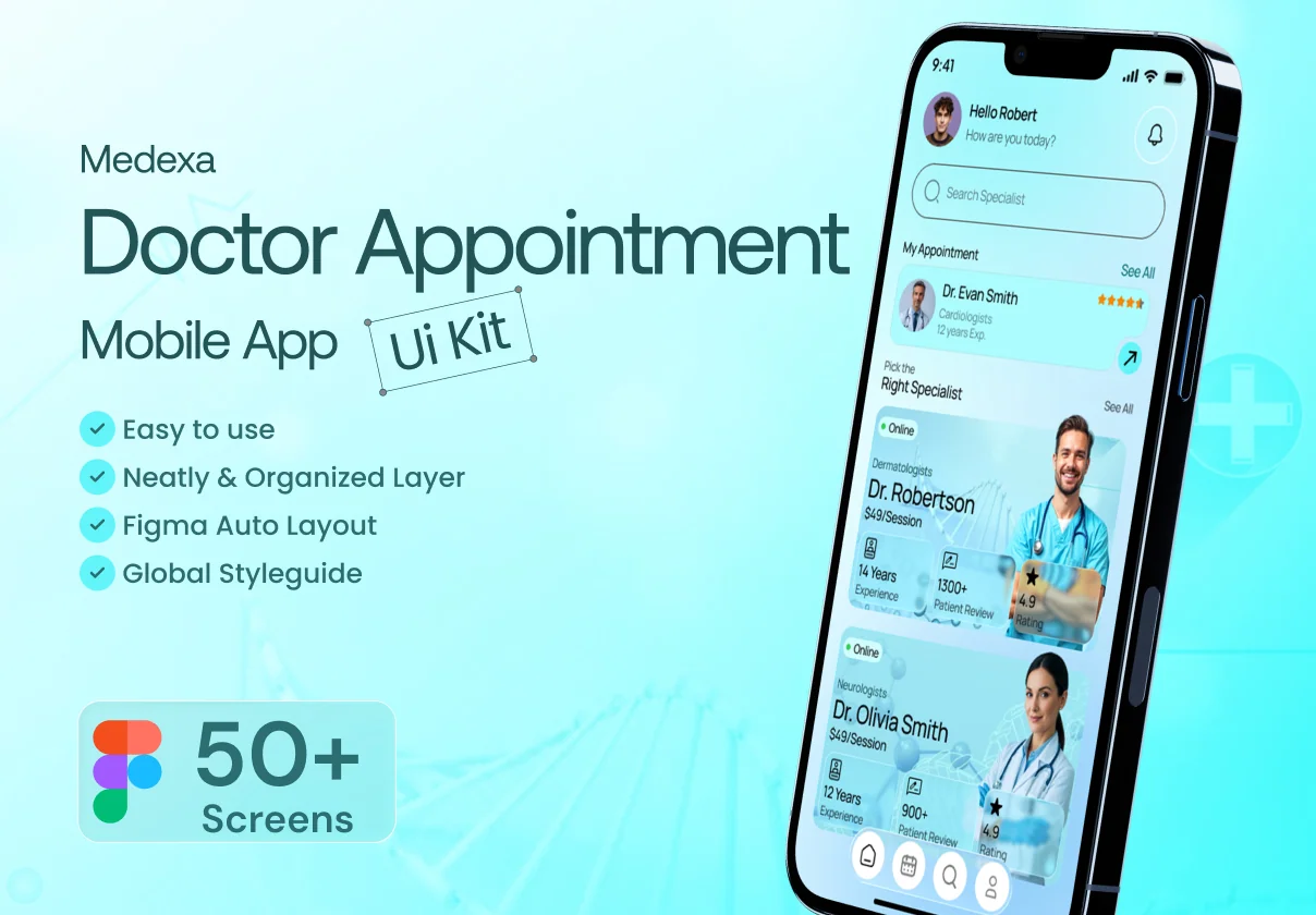Medexa Doctor Appointment Mobile App UI Kit