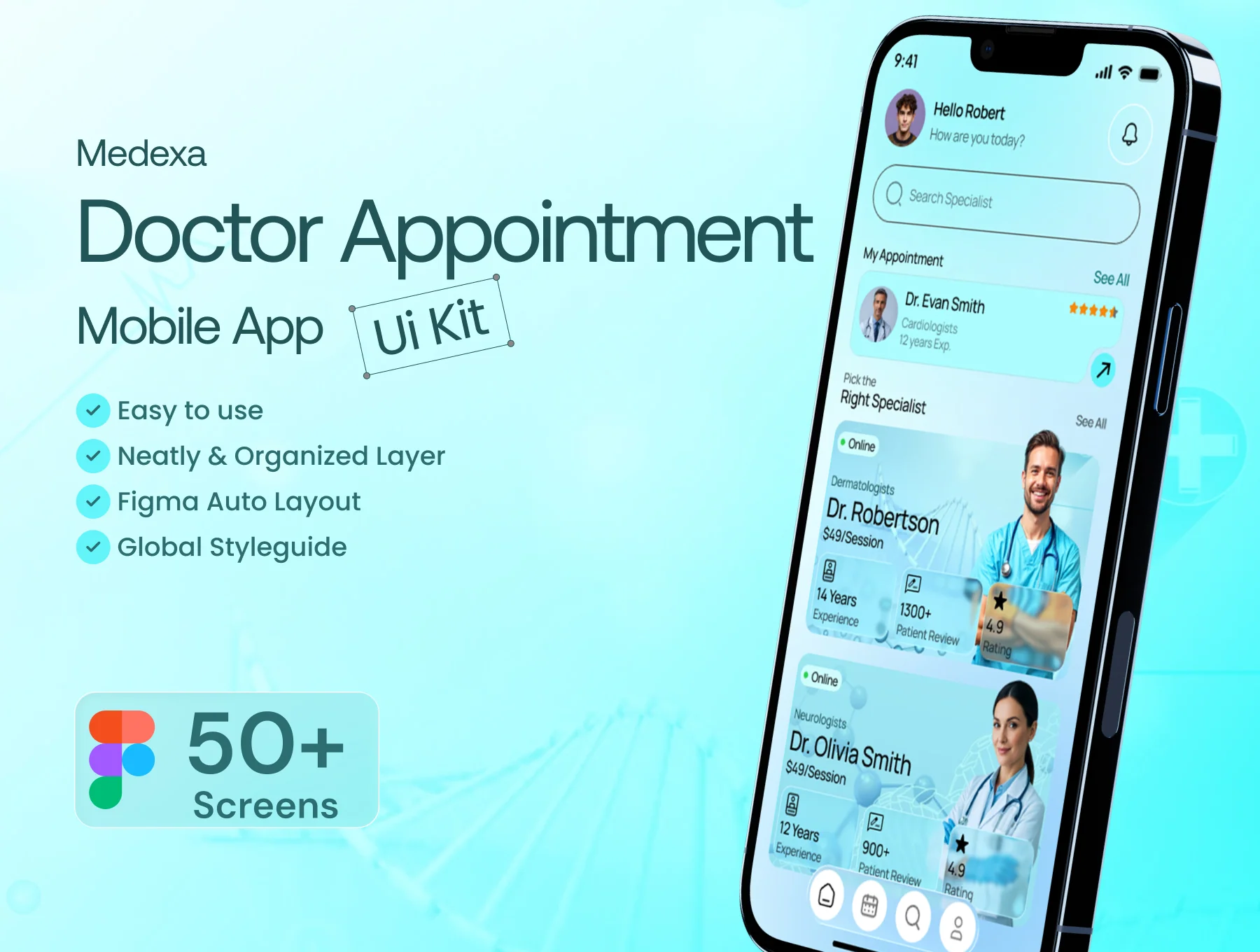 Medexa Doctor Appointment Mobile App UI Kit