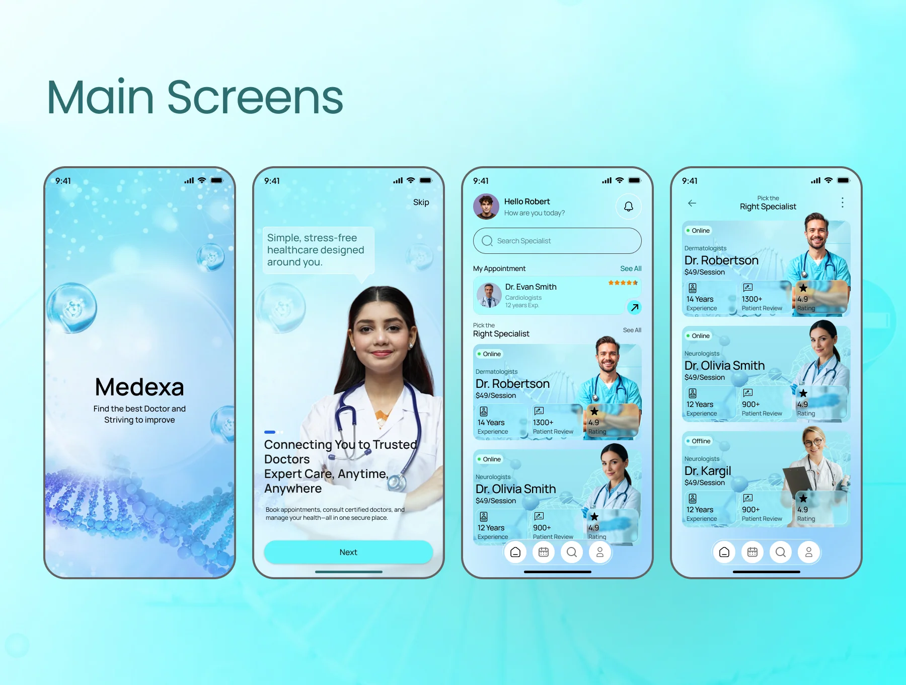 Medexa Doctor Appointment Mobile App UI Kit 3