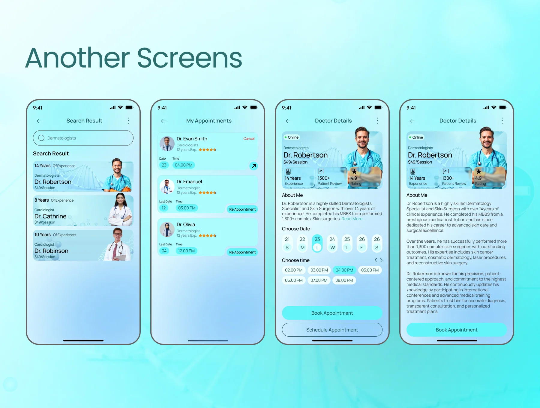 Medexa Doctor Appointment Mobile App UI Kit 4