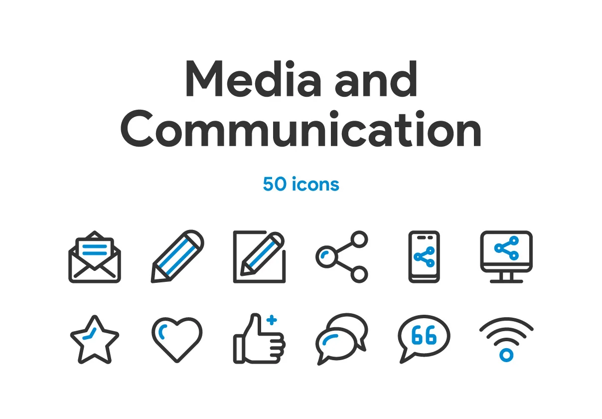 Media and Communication Icon Set