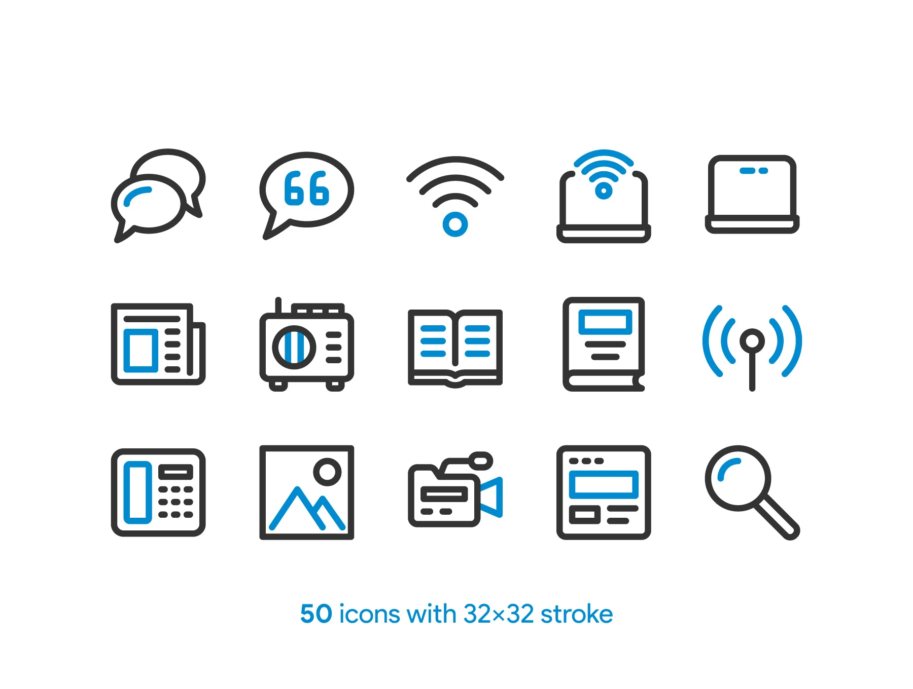 Media and Communication Icon Set 2