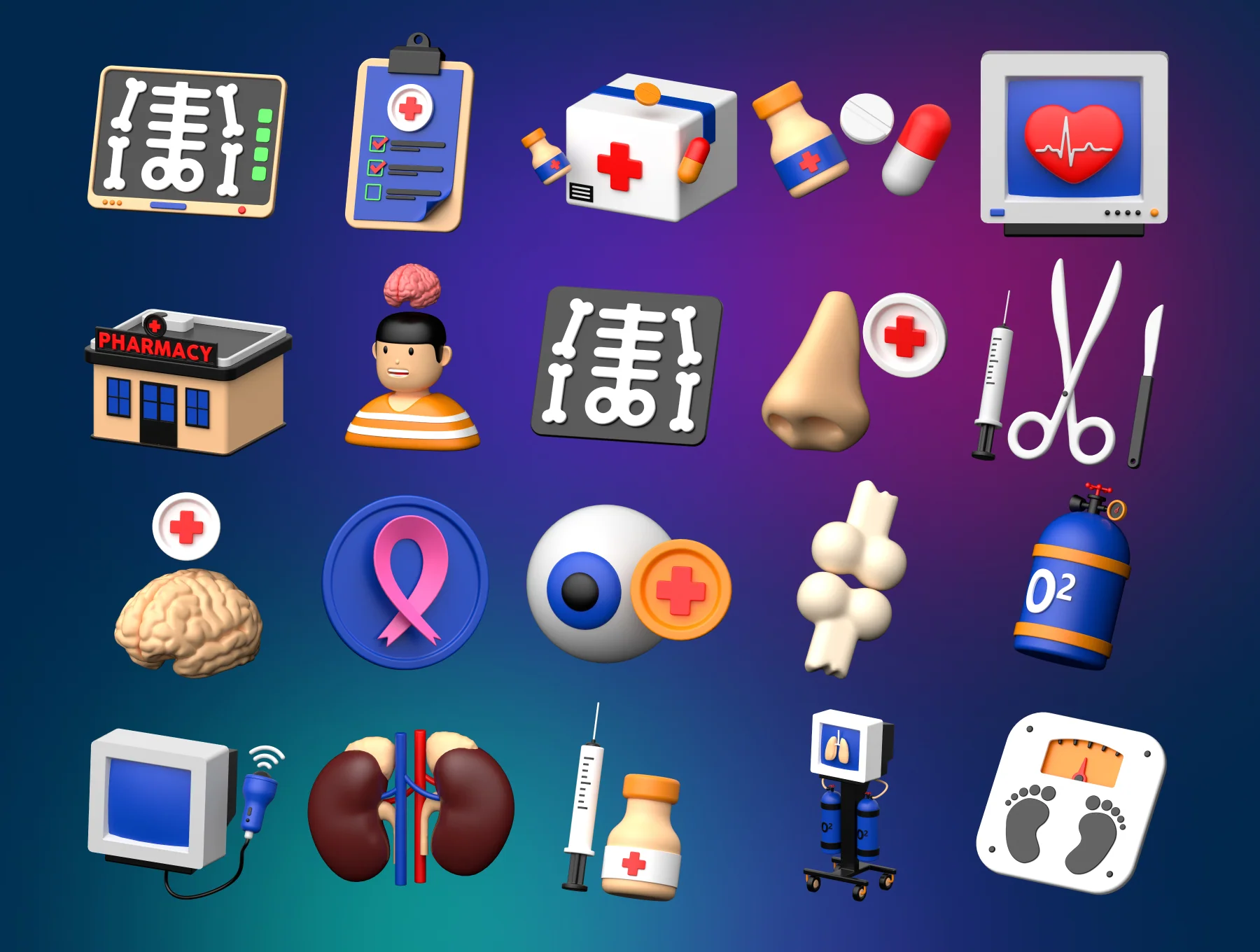 Medical 3D icons Set 5