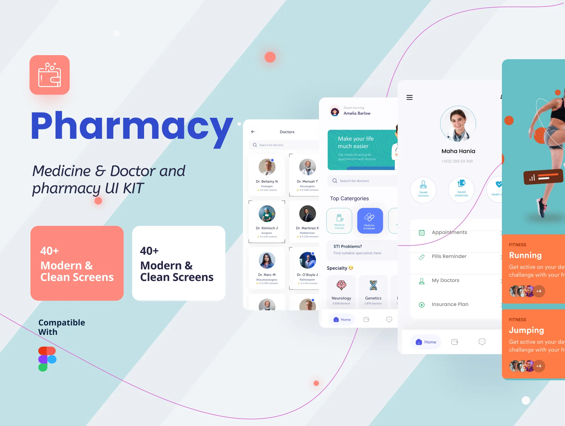 Medical App, Online Doctor Consultation App, Pharmacy App Mobile UI Kit