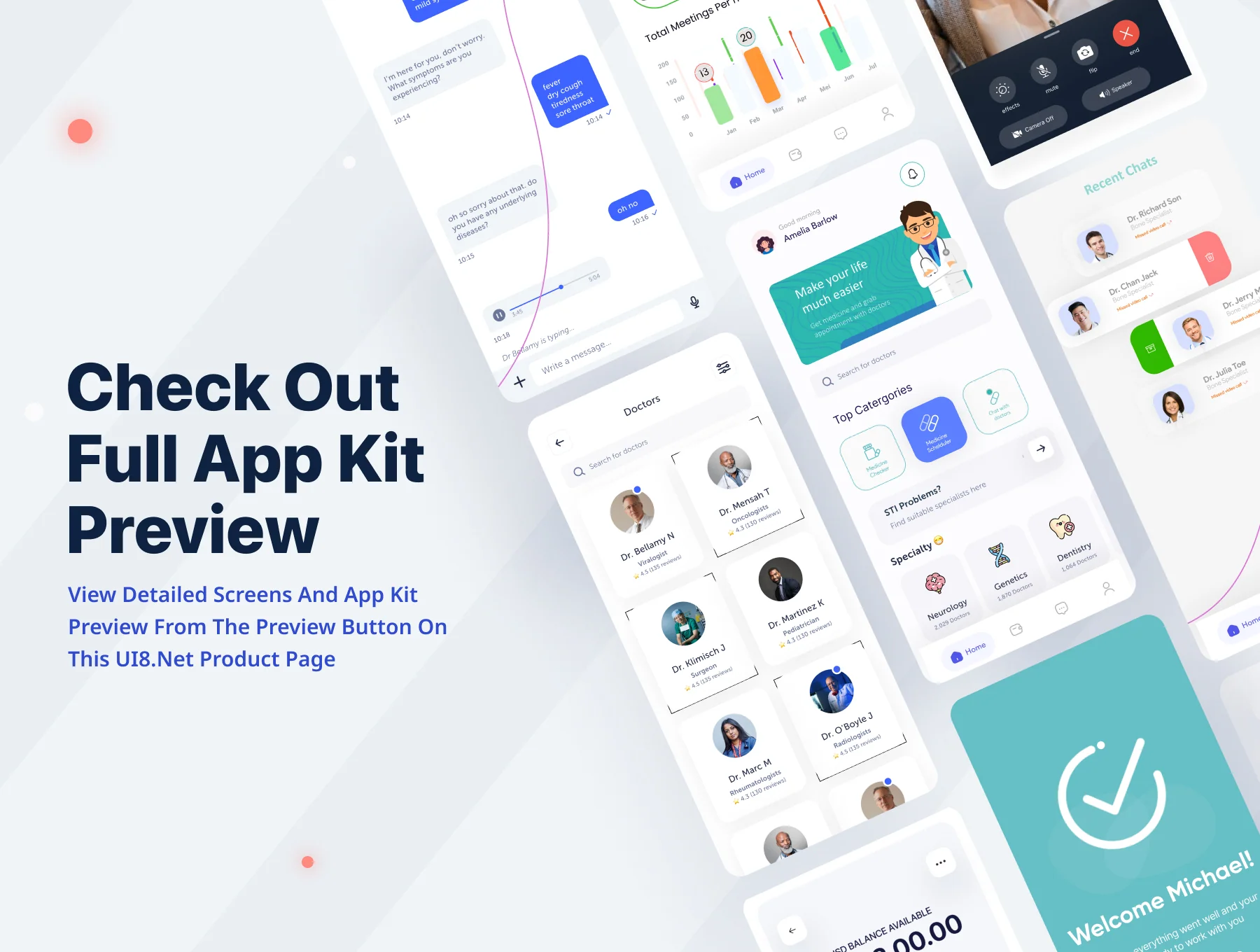 Medical App, Online Doctor Consultation App, Pharmacy App Mobile UI Kit 3