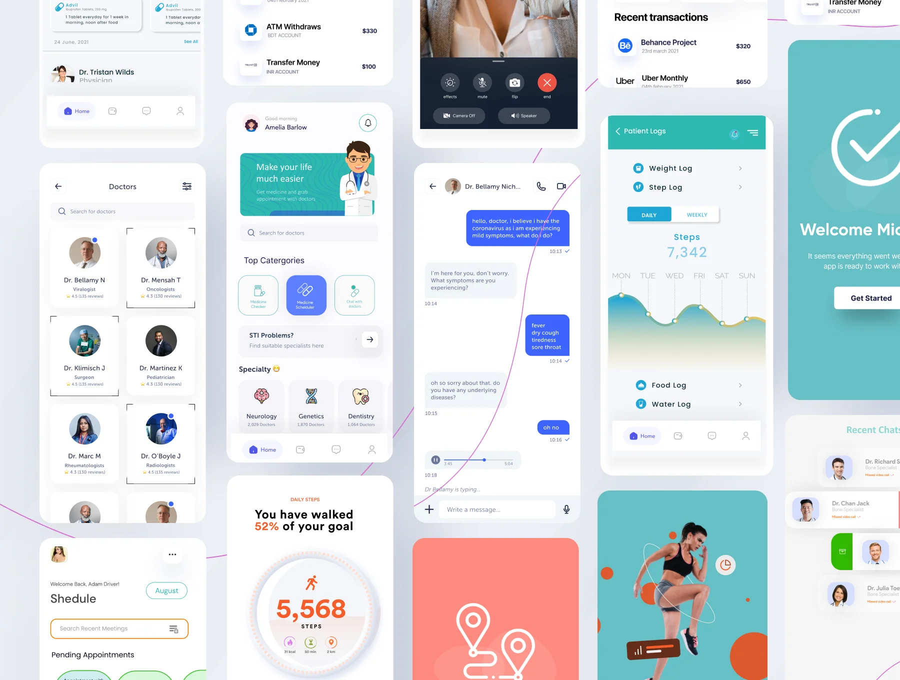Medical App, Online Doctor Consultation App, Pharmacy App Mobile UI Kit 4