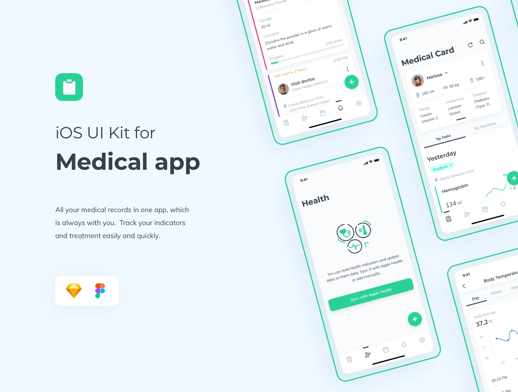 Medical App UI kit for iOS