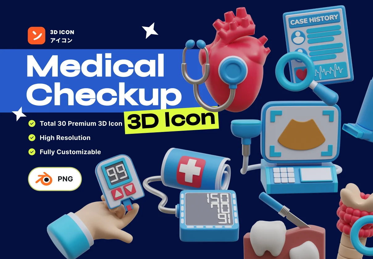 Medical Checkup 3D Icon Pack